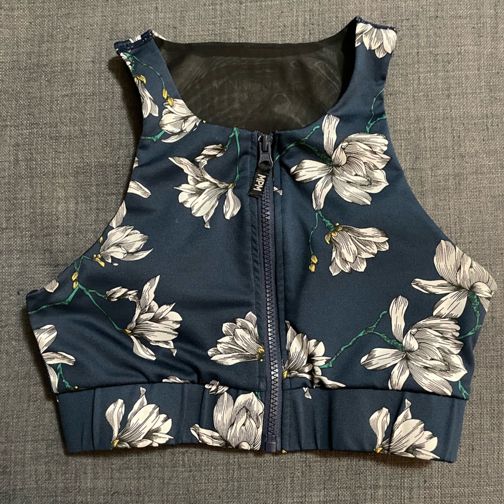 Like New Floral Zip Workout Bra S